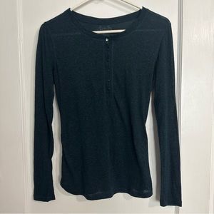 Prana Henley Long Sleeve Tee Navy Size Large